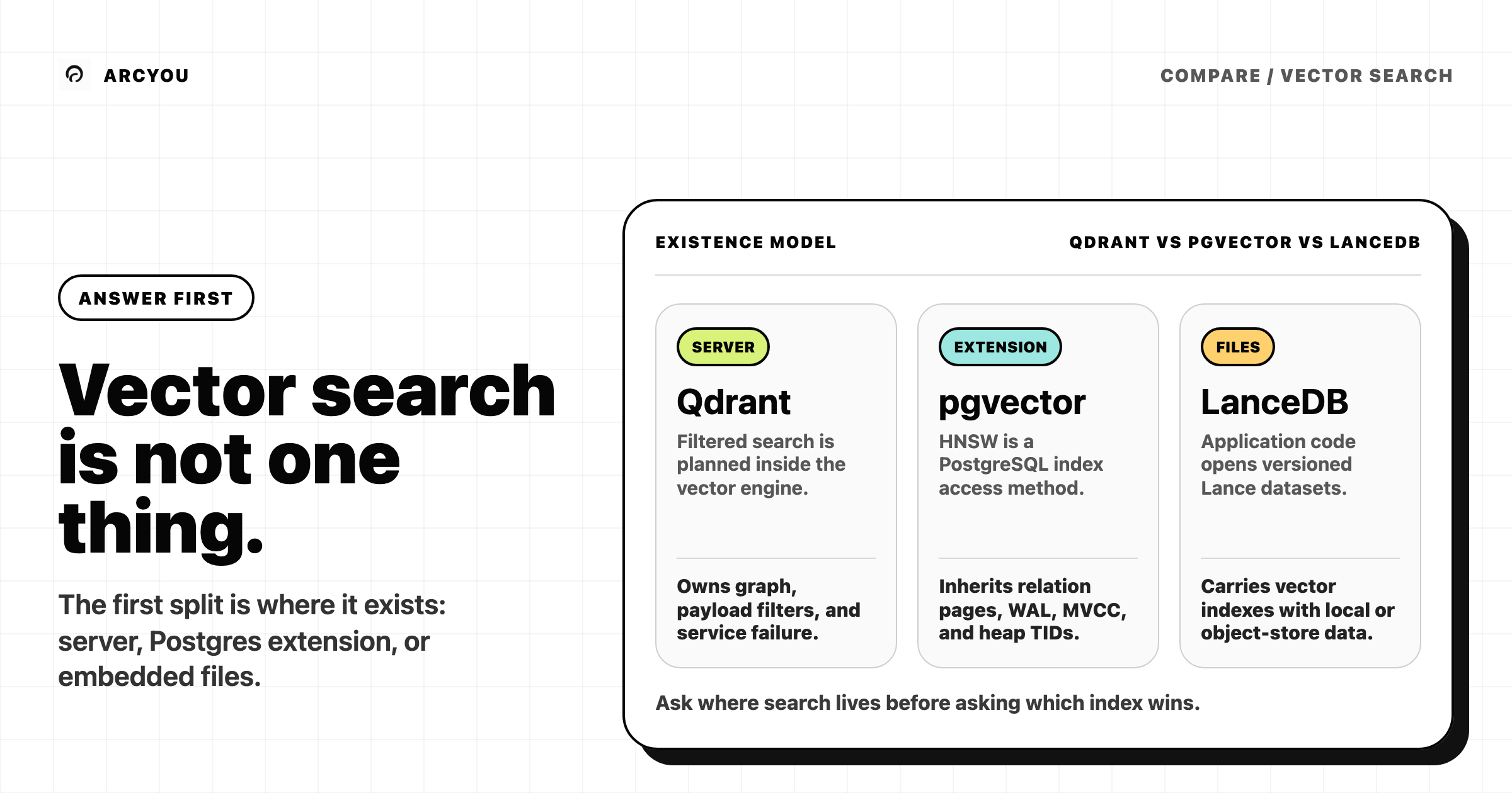 What does vector search exist as?